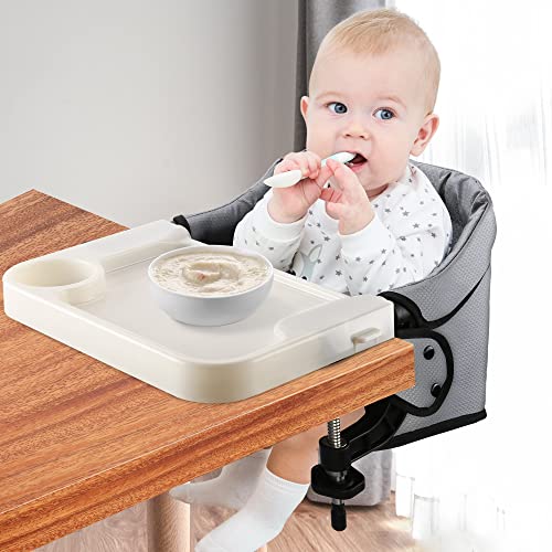 Hook On Chair with Removable Dining Tray, Portable Table High Chair