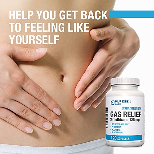 P Puregen Labs Extra Strength Gas Relief Softgels with Simethicone 125