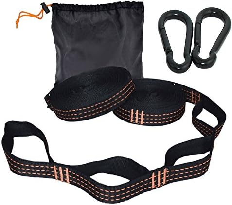 MWHW Hammock Straps Durable and Extra Strong Hammock Straps Adjustable Loops for Travel Camping and Hiking (10ft-orange)