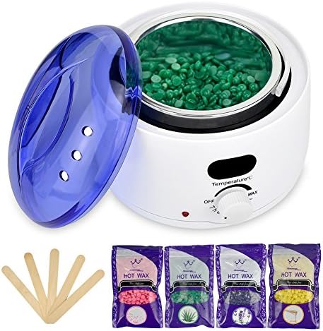 Aukuy Wax Heater for Hair Removal Hard Wax Beans Warmer with Rapid Melting Pot Wax Beads for Hirsute and Depilatory Beads for Hirsute and Depilatory