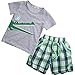 2Pcs Toddler Kids Boys Summer Cartoon Crocodile T-shirt Tops Plaid Shorts Outfits Set Clothes