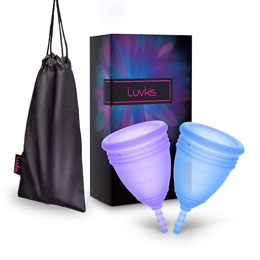 Luvkis - klein Menstruationstasse Set mit Beutel, aus medizinischem Silikon, Wiederverwendbare Menstruationskappe