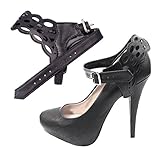 Detachable Shoe Straps - To Hold Loose Heels, Wedges, Flats (Artistic Black)