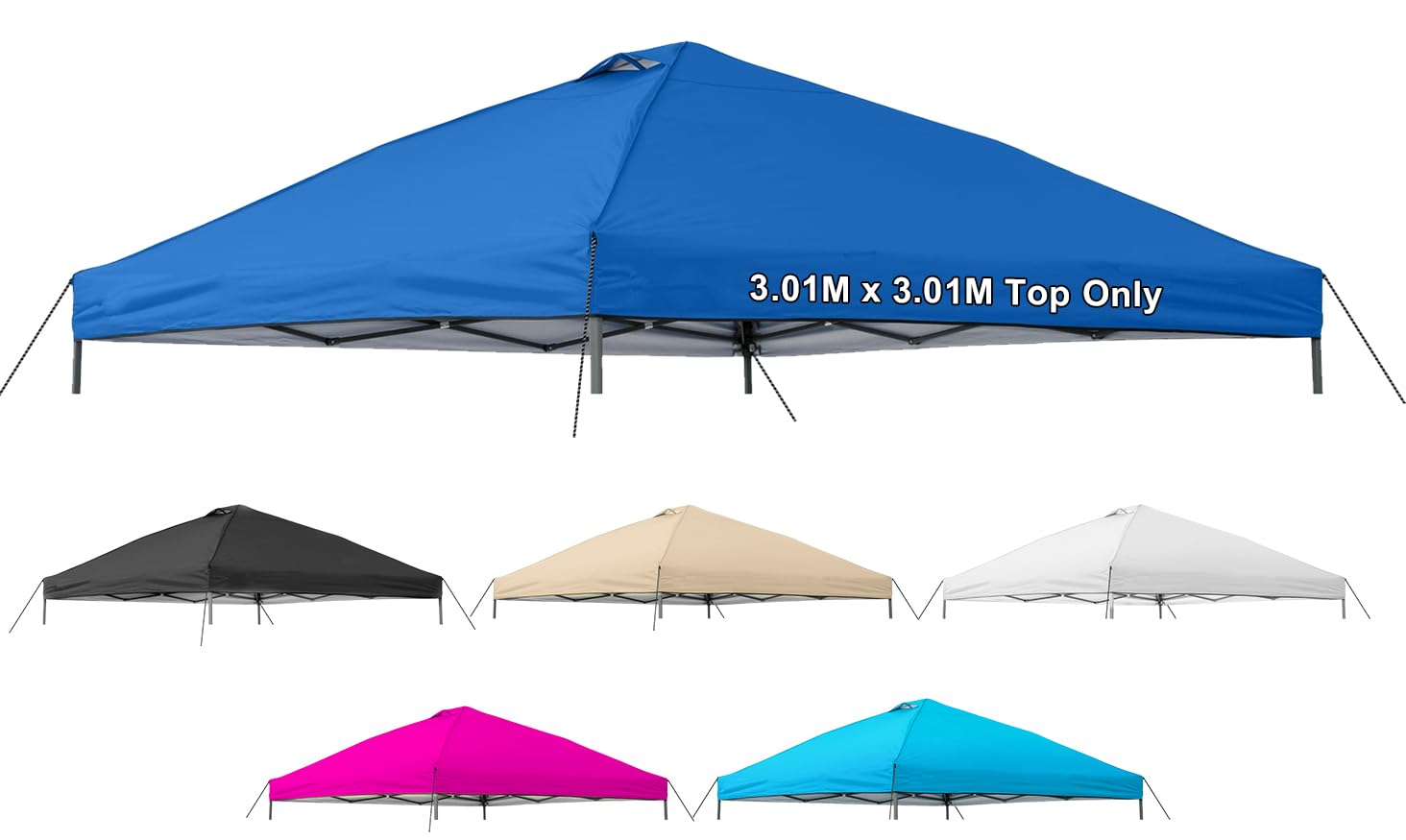 Photo 1 of Jorohiker 10x10 Canopy Replacement Top Cover,Pop Up Canopy Tent Top with Air Vent Ropes, Waterproof Sunshade Silver Coated Oxford Cloth for Outdoor Garden Patio Picnic Camping(Top Only,301 * 301cm)
