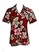Made in Hawaii ! Women's Hibiscus Floral Hawaiian Aloha Camp Shirt