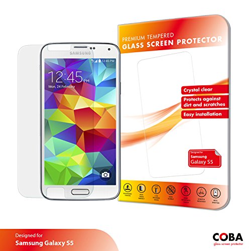 Samsung Galaxy S5 Screen Protector, Coba 0.3mm Tempered Glass Protector - Anti-Scratch, Fingerprint Free Oleophobic Coating, HD Ultra Clear (1 Pack, Lifetime Warranty)