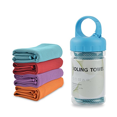 WuJi Tancano Cooling towel for Sports, Workout, Golf, Yoga, Swimming, Fitness, Gym, Pilates, Travel, Camping 40"x12" Sweat Towel- Teal