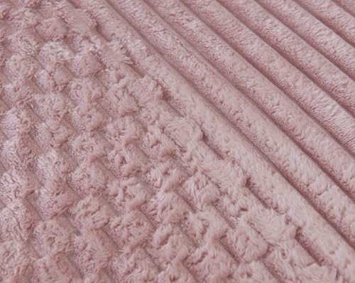 Cobertor Grosso Toque Aveludado Ultra Soft 280grs 3D Relevo Manta Macio e Quente (Casal, Zurique Rosa)