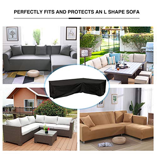 image for GEMITTO Patio Sofa Cover, Outdoor Sectional Furniture Cover, Waterproo