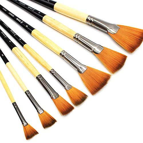 Eval 7Pcs/Set Professional Artist Fan Paint Brushes Painting Brush Art