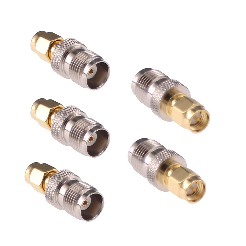 RFaha 5pcs SMA male to TNC female RF Coax Adapter SMA to TNC Coaxial Connector Adapter(F19-5)