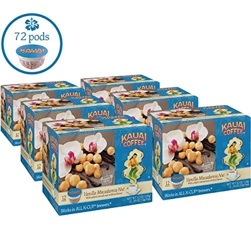 Kauai Coffee Single Serve Pods, Vanilla Macadamia Nut Flavor Arabica