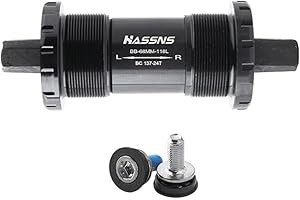 Mountain for Bike Square Taper Bottom Bracket 73mm 5-Way Sealed Bearing, Chromium Steel Shaft for 68mm Frame, Black (122.5mm)