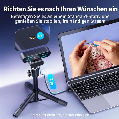 EMEET C60E Dual Camera 4K Webcam for Streaming, Wide Angle and Telephoto Lens, Up to 11x Hybrid Zoom & PDAF Auto Focus, Remote Control, RGB Lighting, 2 Microphones, Ideal for Live Streaming
