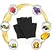 LANGFON Fingerless Moisturizing Gloves, Gel Spa Gloves, Moisturizing Gel Socks for Dry Rough Cracked Hand Repair Gloves Hand Gloves Moisturizing Overnight, Color Black Size M
