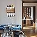 SODUKU Wall Mounted Wooden Wine Rack 5 Wine Bottles and 4 Stem Glasses Holder Wine Cork Storage Rack