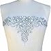 New Exquisite Pure Handmade Bright Crystal Patches Sew-on Rhinestones Applique with Stones Sequins Beads for Wedding Dress DIY Manual Accessories Belt Waist Decoration 18x38cm (Silver)