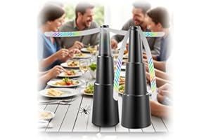 Fly Fans for Outdoor Table Rechargeable Portable Bug Repellent Fan with Holographic Blades&Soft-Stop Safety Fly Fan Ideal for