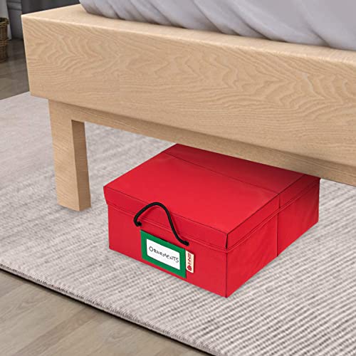 Underbed Christmas Ornament Storage Container Box Heavy Duty, Premium Quality Storage Bins