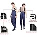 Webetop Men's Fishing Chest Waders with Boots Waterproof Breathable Rubber Lightweight Anti-Slip Wading Overalls Pants with Inner Pocket Adjustable Shoulder Strap Blue Size 8