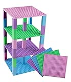 Premium Pastel Colors Blue, Green, Pink, and Purple Stackable Base Plates - 4 Pack 6