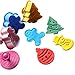 Christmas Themed Cookie Cutter Embossing Mold Set By Garloy(4 Pack),Cute Cookies Cake Topper Sugar Craft Chocolate Decorating Plunger Cutter Mold,Spring-loaded Handle(Colors May Vary)