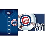 LicensedMLB Chicago Cubs Party Postcard Invitation and Thank you Cards, Paper, 3