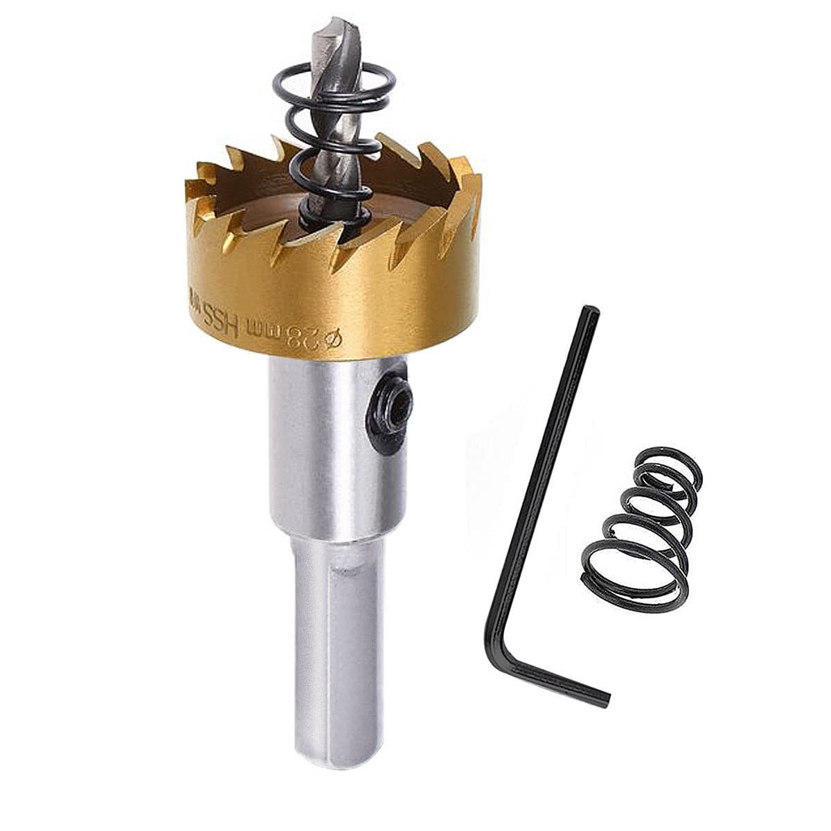 SagaSave 28mm Hole Opener High Speed Drill Bits Metal Hole Cutter, Long Life Hole Saw with Allen Key for Metal Wood Stainless Steel Aluminum, 1.10inch 1PCS