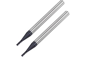 uxcell Square Nose End Mill, 1.5mm Tip Dia Solid Carbide AlTiN Coated CNC Router Bits 4 Flute Spiral Milling Cutter HRC45 wit