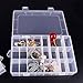 wankausonline 2 Pack Clear Dividers Box 24 Grids Adjustable Plastic Jewelry Organizer and Storage Container for DIY Art Clear Craft Box