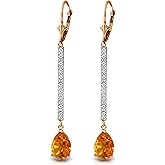 Galaxy Gold GG 14k Solid Gold Earrings with Diamonds and Citrines
