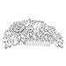 EVER FAITH Women's Austrian Crystal 5 Inch Bridal Flower Bouquet Hair Side Comb Clear Silver-Tone