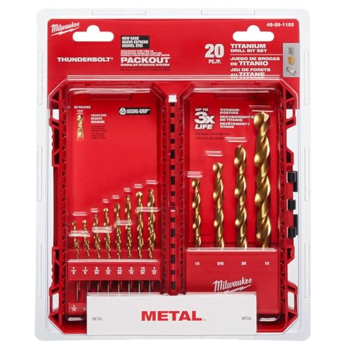 Milwaukee 48–89–1105 1/16-to-1/2 titanbeschichtete 20 Twist-Bohrer Bit Sortiment