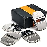 DEMILLO Stainless Steel Car Door Lock Latches Cover Protector for Mercedes GLK-Class,S-Class Maybach,A/C/CLA/GLA/G/M/S/SL-Class AMG, 3M Adhesive Backing（ Pack of 4） (silver)