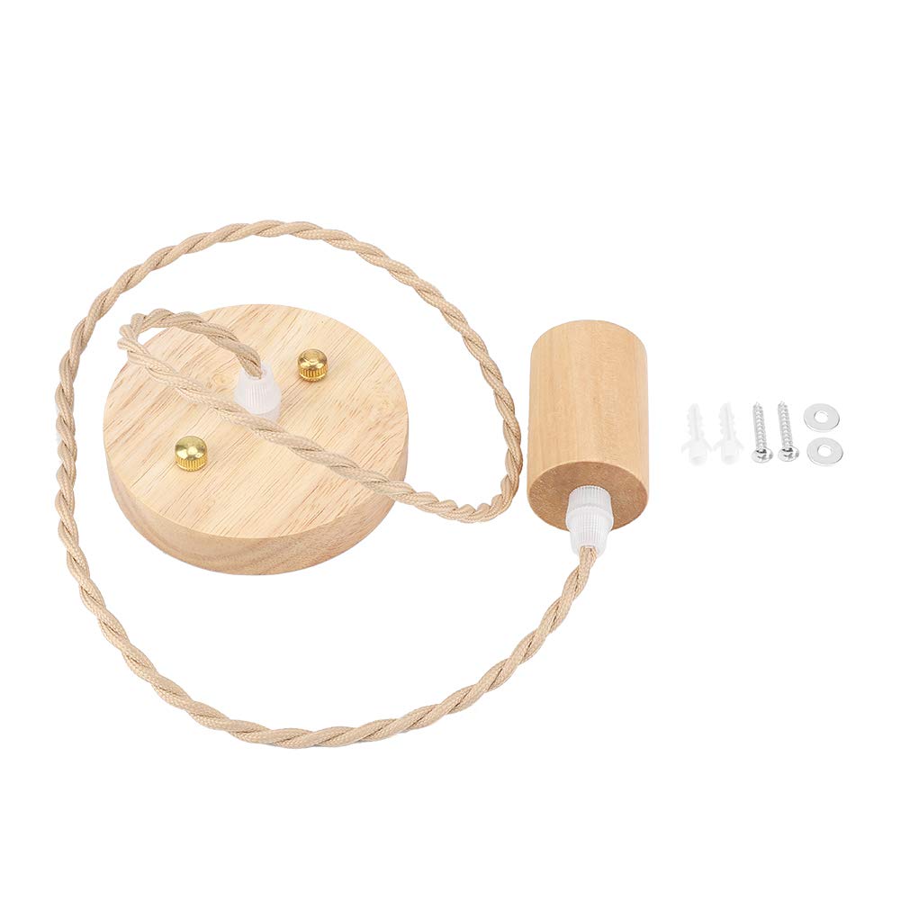 Hanging Lamp, E27 Vintage Country Style Wood Pendant Home Ceiling Light for Indoor Dining Room Bed Room Restaurant