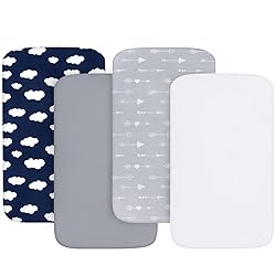 Baby Bassinet Sheets 4 Pack Compatible with