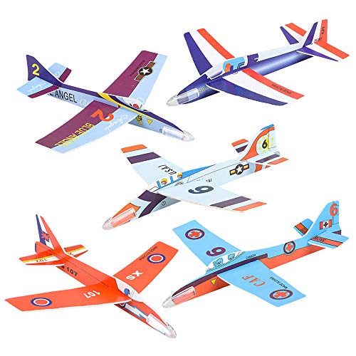 Balsa Wood and Foam Airplane Set - 2 Balsa Wood Rubberband Propellor Planes, 2 Sling Shot Balsa Wood Planes, and 6 Foam Model Plane Kits in 1 Set - Slingshot Plane Twin Set, Sky Streak Propeller Plan