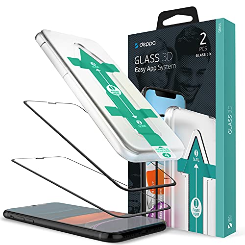 DEPPA (2 Pack) Premium Iphone 11 Pro Max Screen Protector Tempered Glass | 9H Hardness | Scratch Resistant | Anti-Fingerprints | Bubble-free | 3-D Edge to Edge | Easy Installation |