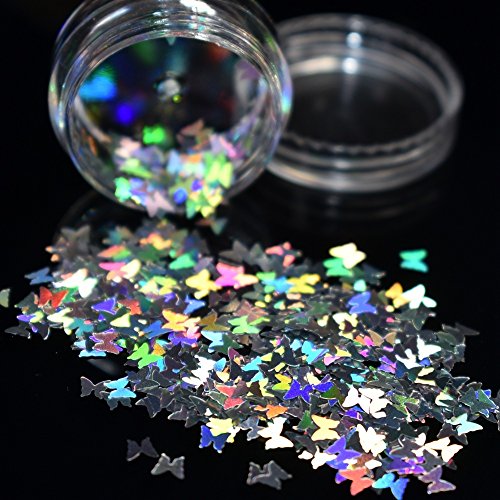 Splarkly Laser Butterfly Nail Sequin Acrylic Paillettes Holographic Nail Sparkle Glitter Sheets Tips Nail Art Decoration - Thumbnail 3