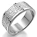 INBLUE Men,Women's Wide 8mm Stainless Steel Ring Band Silver Tone English Bible Lords Prayer Cross Size7