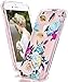 LUOLNH iPhone 5 case,iPhone 5s Se Case with Flowers, Slim Shockproof Clear Floral Pattern Soft Flexible TPU Back Cover -Blue Rose