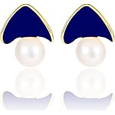 14K Gold Plated Pearl Drop Earrings for Women Jewelry