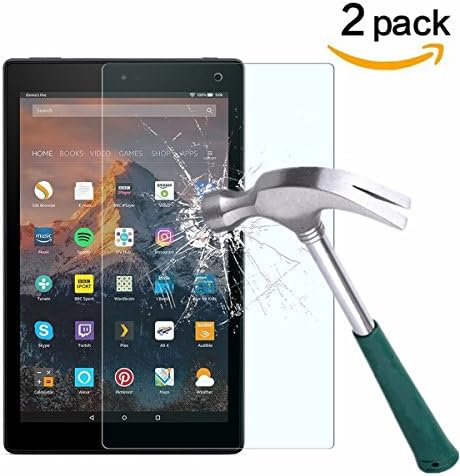 TANTEK [2-Pack] Anti Scratch,Bubble Free,Tempered Glass Screen Protector for All-New Fire HD 10 Tablet(7th 2017 Release)