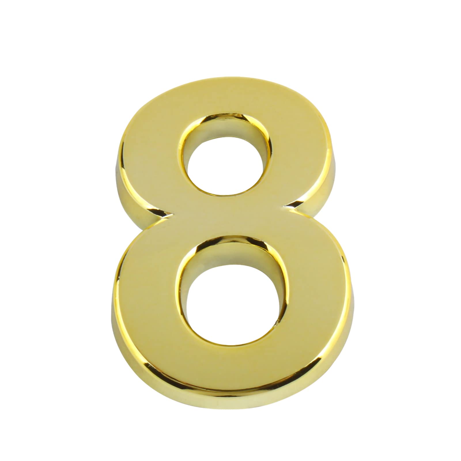 Larcele 2.75inch/70mm Self-stick Modern House Number ABS Address Numbers Gold Mailbox Number 3 Pieces MPH-02(No.8)