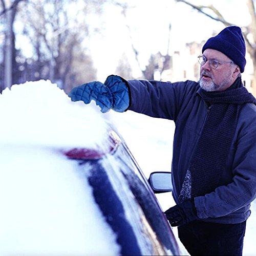 Ice Scraper Mitt Snow Brushes Snow Scrapers for Car Warm Snow Gloves Waterproof Snow Shovel Auto Snow Brush Auto Ice Scraper Scratch Free Auto Snow Removal Shovel Glove Blue