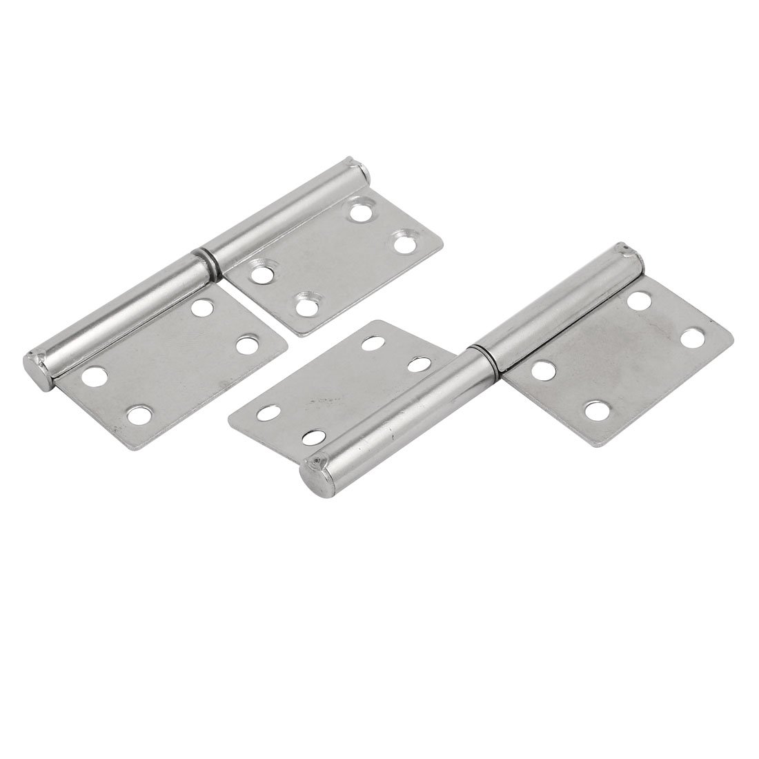 Sourcingmap 4-inch Length Stainless Steel Two Leaves Detachable Flag Hinges Silver Tone 2pcs