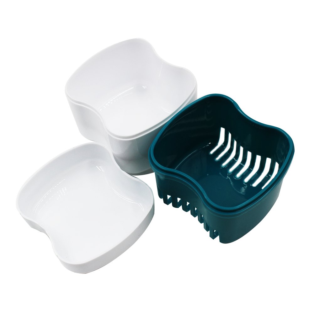 Denture Cup with Strainer, 1 Box Denture Brush Retainer Case, Denture Case with Lid, Denture Bath Box for Cleaning, Store and Retrieve : Beauty