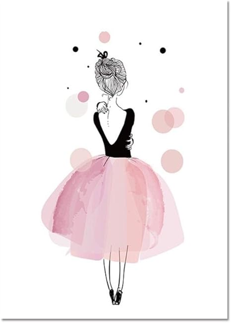 Amazon Runzhi002 ピンクのプリンセス絵画カンバス花のウォールアートペアのポスター北欧の写真のために女の子キッズルームの装飾ホームデコレーション 装飾画 Color 01 Size Inch 15xcm ウォールステッカー オンライン通販