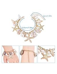 Shell Necklace Starfish Conch Pearl Bracelet, Dreamcatcher Earring Jewelry Sets Adjustable Seashell Anklet Necklace Hawaii Beach for Girl and Women