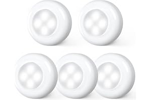 Dream Master Tap Lights Stick on Lights Portable Under Cabinet Lighting LED Push Lights Battery Operated Light 5 Pack, Cool White Light